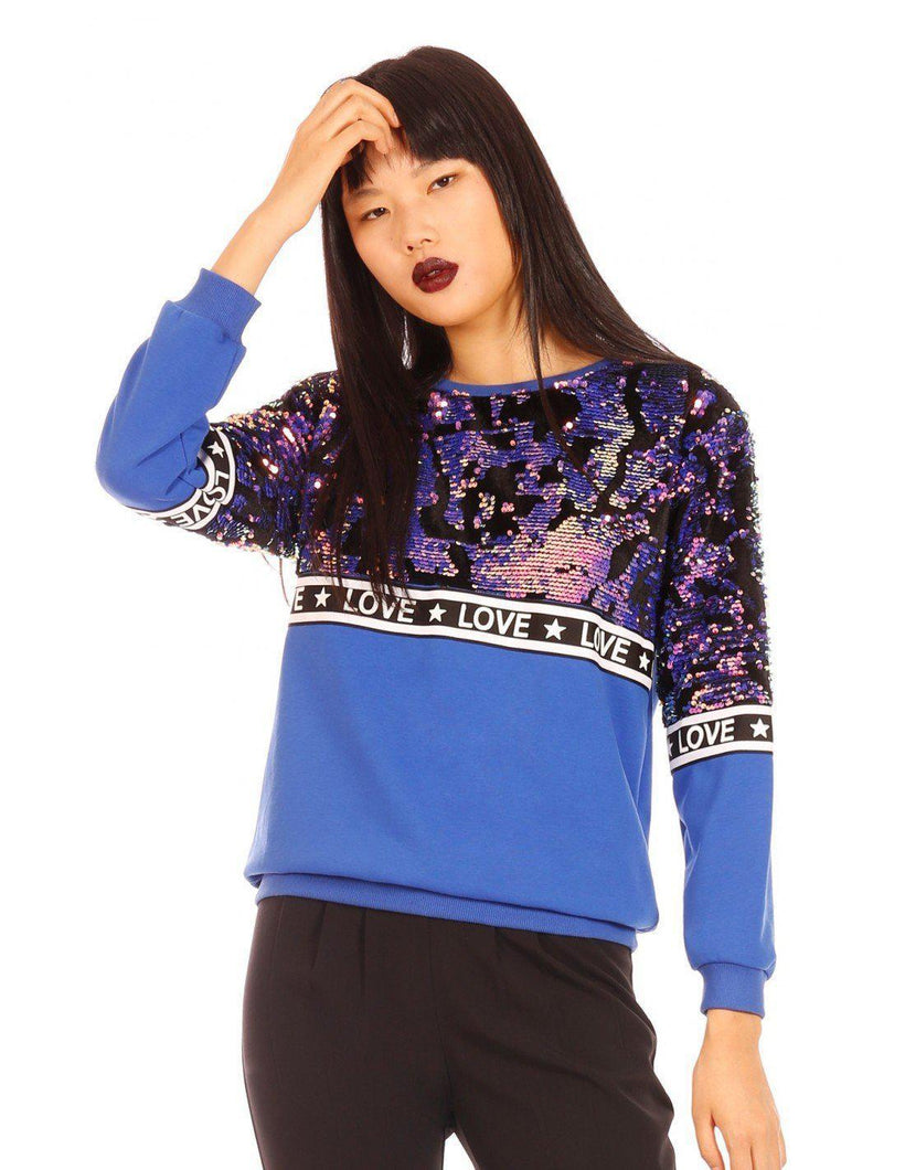 Minueto BlingBling Sweatshirt-Blue-Fi&Co Boutique