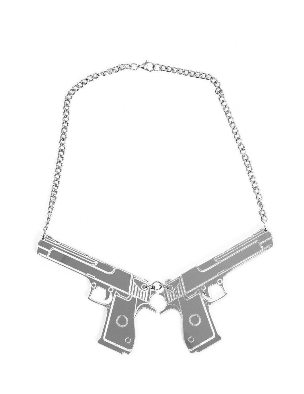 Minueto Guns Necklace-Silver-Fi&Co Boutique