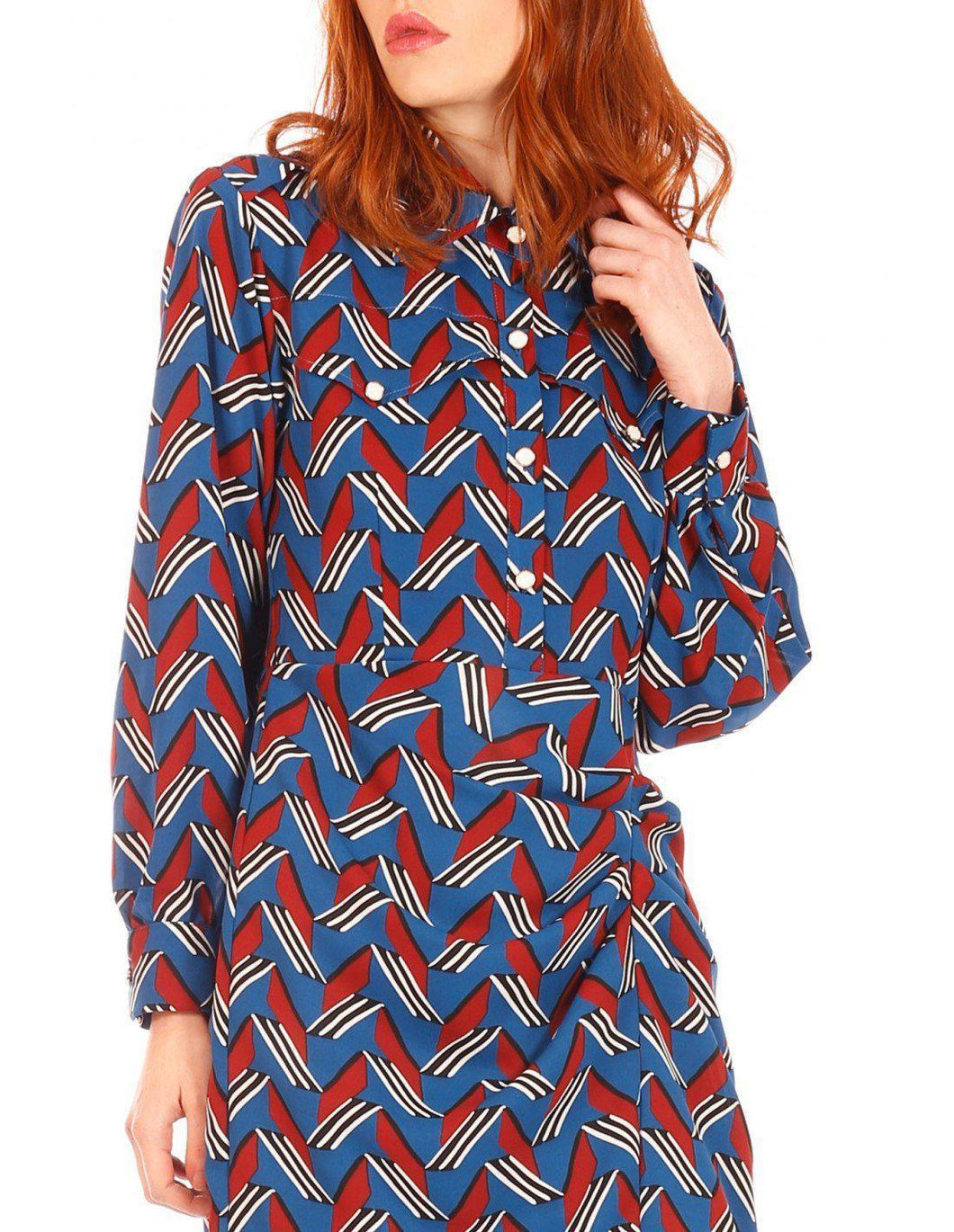 Minueto Long Norman Dress-Blue-Fi&Co Boutique