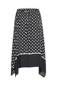 Part Two Bayan Skirt-Dark Navy Dot Print-Fi&Co Boutique