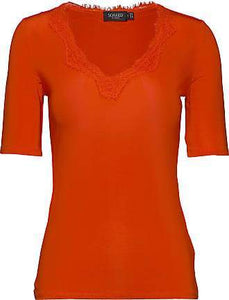 Soaked in Luxury SL clara v-neck-Tangerine Tango-Fi&Co Boutique