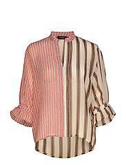 Soaked in Luxury SLAmily Blouse 3/4-Burnt ochre Stripe-Fi&Co Boutique