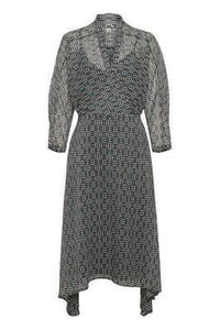 Soaked in Luxury SLMista Dress-Teal Geometric Pattern-Fi&Co Boutique