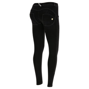 WR.UP® regular-rise skinny-fit trousers in black denim-Black Denim-Fi&Co Boutique