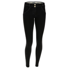 Load image into Gallery viewer, WR.UP® regular-rise skinny-fit trousers in black denim-Black Denim-Fi&amp;Co Boutique
