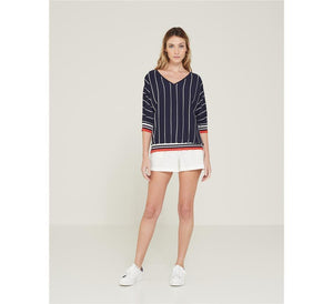 Yerse 3/4 Sleeve Sweater-Navy-Fi&Co Boutique