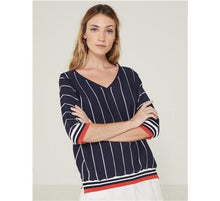 Load image into Gallery viewer, Yerse 3/4 Sleeve Sweater-Navy-Fi&amp;Co Boutique
