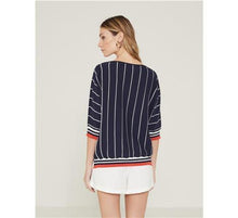 Load image into Gallery viewer, Yerse 3/4 Sleeve Sweater-Navy-Fi&amp;Co Boutique
