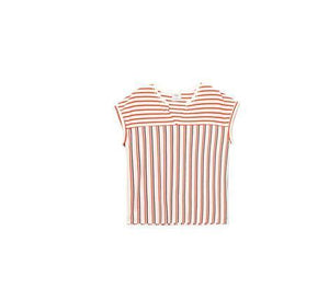 Yerse Camiseta con combinación de rayas-Coral-Fi&Co Boutique