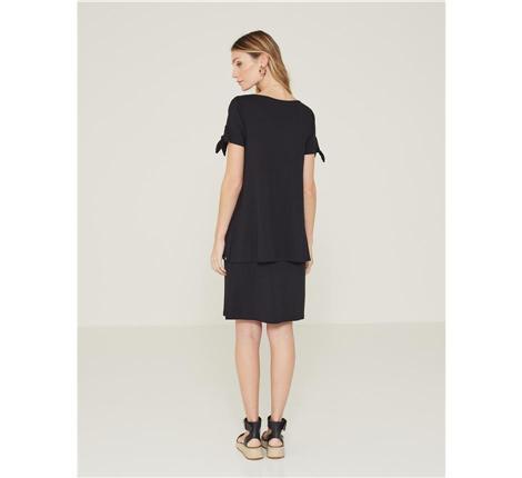 Yerse Double-Layered Dress-Black-Fi&Co Boutique