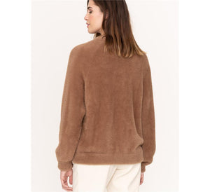 Yerse Faux fur knit bomber-Camel-Fi&Co Boutique