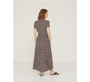 Yerse Long Flowy Dress-Black Print-Fi&Co Boutique