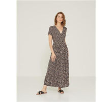 Load image into Gallery viewer, Yerse Long Flowy Dress-Black Print-Fi&amp;Co Boutique
