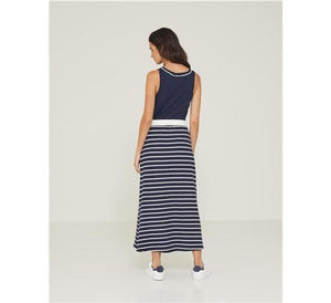 Yerse Long Skirt with Elastic Waistband-Navy-Fi&Co Boutique