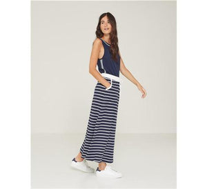 Yerse Long Skirt with Elastic Waistband-Navy-Fi&Co Boutique