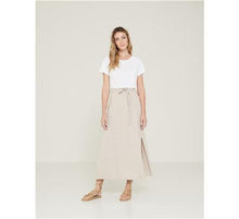 Load image into Gallery viewer, Yerse Slub-Cotton Skirt-Stone-Fi&amp;Co Boutique
