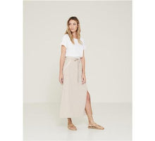 Load image into Gallery viewer, Yerse Slub-Cotton Skirt-Stone-Fi&amp;Co Boutique
